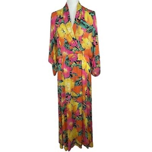 Jens Pirates Booty Floral Kimono Sleeve Maxi Dress - Picture 3 of 5